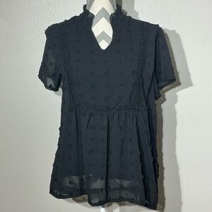 C+D+M Women’s Sz Medium Black Blouse